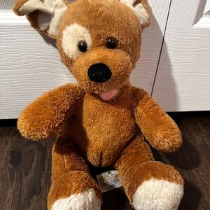 BUILD A BEAR Brown PUPPY DOG Tan 11” Sitting Plush Stuffed